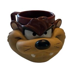 Vtg 1993 Looney Tunes Tasmanian Devil Taz 3D Plastic Character Mug Warner Bros